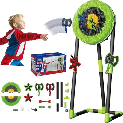 Foldable Throw Target Game Set with Axe and Dart Combo, Backyard Fun for Indoor/Outdoor, Family Entertainment for Kids and Adults