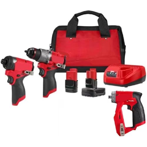 For Milwaukee 3497-22-2505-20 M12 FUEL 12-Volt Cordless Hammer Drill & Impact Driver Combo Kit with M12 FUEL 4-in-1 Installation 3/8 in. Drill Driver