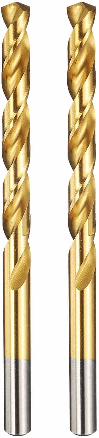 2pcs Drill Bit - [6.8mm Diameter] M2 High Speed Steel Twist Cutting Tool for Machining Hard Metal Woodworking Handicraft Use, 135° Cutting Angle TiN Coated