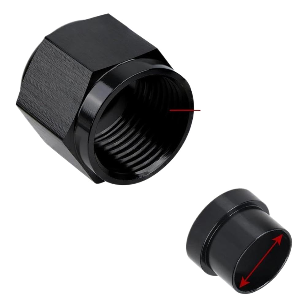 Uqgrtmrtz Women's An10 4An 1/4 6An 3/8 8An 1/2 12An 3/4 10An To 5/8 Hardline Tube Nut And Sleeve Fitting Adapter Aluminum Tube Hose Line Fitting(An10)