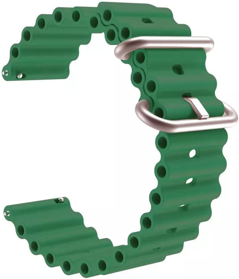 AONES 22mm Ocean Silicone Watch Strap Compatible for Noisefit Core Smart Watch Band