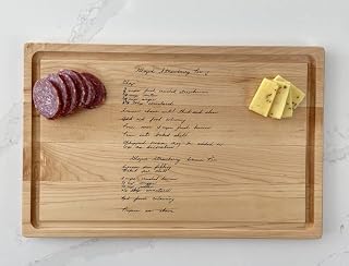 Personalized Recipe Cutting Board, Mothers Day, Family Recipe, Gift for Mom, 023 (Cherry, Handle 16" x 10.5")
