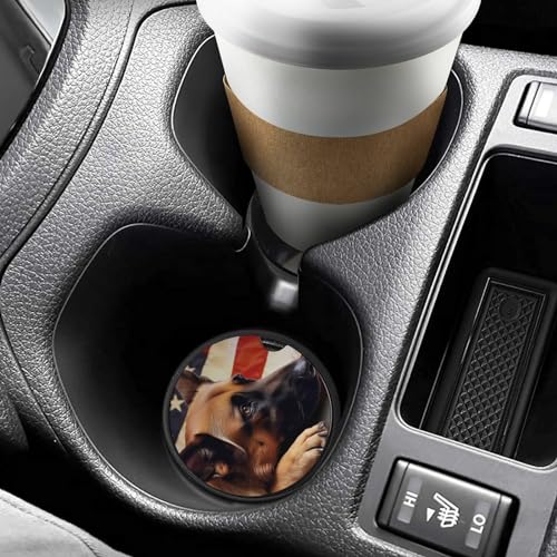 Portavasos para auto con diseño de bandera y perro miniatura 6