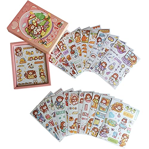 Kawaii Conjunto de adesivos Washi (50 folhas) adesivos adesivos fofos para vida diária de lazer para