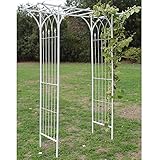 HAFIX® XXXL Rosenbogen - Tibet - für den Garten. Rosenrankhilfe Torbogen für Kletterpflanzen. Rankhilfe aus pulverbeschichtetem Metall. Wetterfest & freistehend 233x110x56cm in weiß.