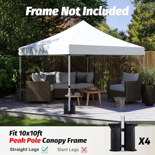 Image of 10x10 Canopy Replacement Top, Heavy Duty Pop Up Tent Cover(Top Only)(White)