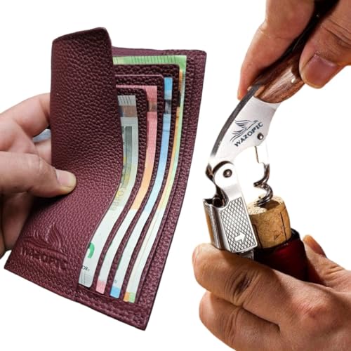 Portefeuille serveur et tire-bouchon décapsuleur coupe-capsule rouge pour restaurant