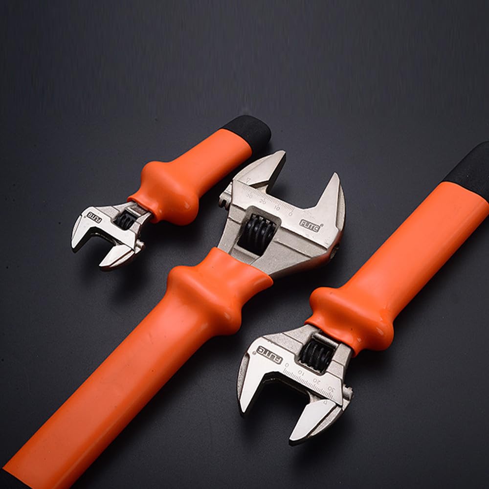 SEIWEI Juego de llaves ajustables de acero al cromo vanadio, herramienta de fontanería de mandíbula de 150-300 mm de ancho para fontaneros, agarre suave, ideal para baño/cocina