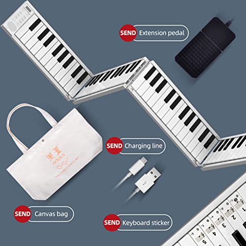 Gyj&mmm Christmas Carols Piano, Piano Portable Pliable, 88 Boutons Piano Portable avec Batterie USB Intégrée Et MIDI Via… - Les Beatles, Paul McCartney, John Lennon, RIngo Starr, George Harrison Gyj&mmm Christmas Carols Piano, Piano Portable Pliable, 88 Boutons Piano Portable avec Batterie USB Intégrée Et MIDI Via… – Image 3