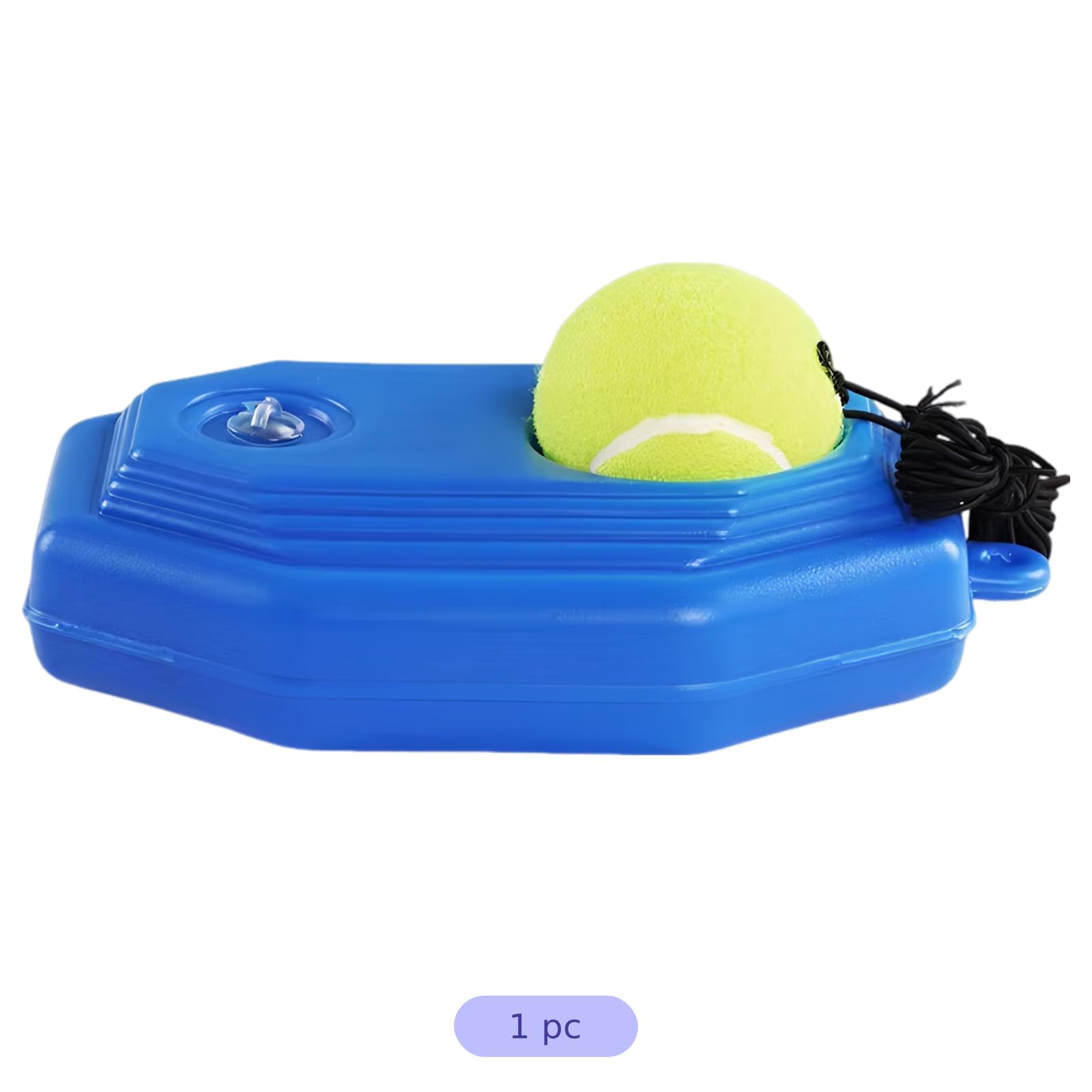 Pelota de tenis de 22,6 x 15 cm, reboteador octogonal con base pesada, pelota de entrenamiento de tenis portátil con cuerda para entrenamiento en solitario para jardín, interior, exterior, pista de