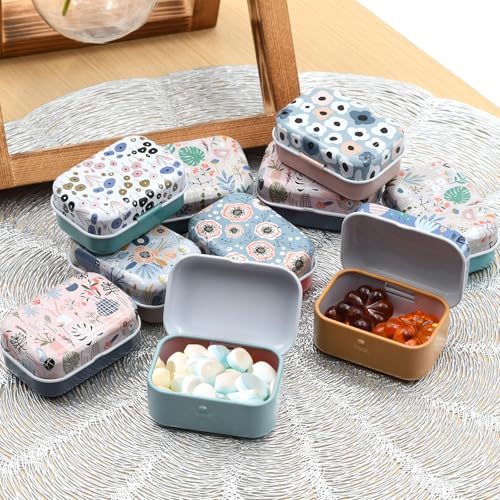 Ygfrsto 32Pcs Mini Metal Tins With Lids Hinged Tin Box Tiny Vintage Tin Box Handy Mint Tin Pill Tin Pill Case Nail Bits Organizer Tiny Trinkets Bulk Tiny Home Storage thumb #2