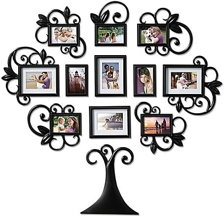 12-Piece Scroll Tree Photo Frame Set in Black l Full-Size Hanging Template
