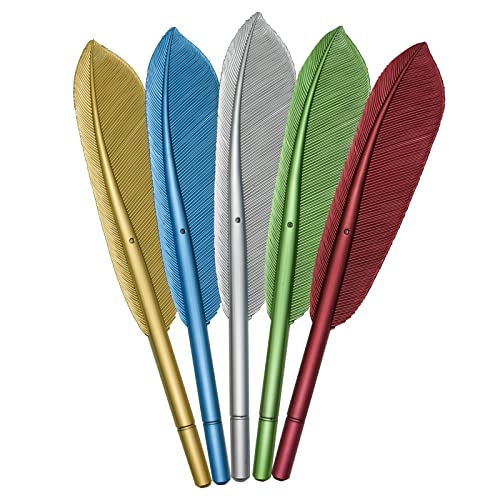 Maydahui 20Pcs Feather Rollerball Pen Artificial Wing Pens Creative Desktop Decoration Black Ink 5 Colors For Office School Teachers Students #TOP7