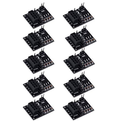 diymore 10pcs NRF24L01+ 8pin Socket Breakout Adapter 3.3V Regulator Plate Board + Wireless Transceiver​ Module