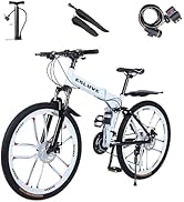 Amazon | Esluve マウンテンバイク 26インチ 21段変速 折りたたみ