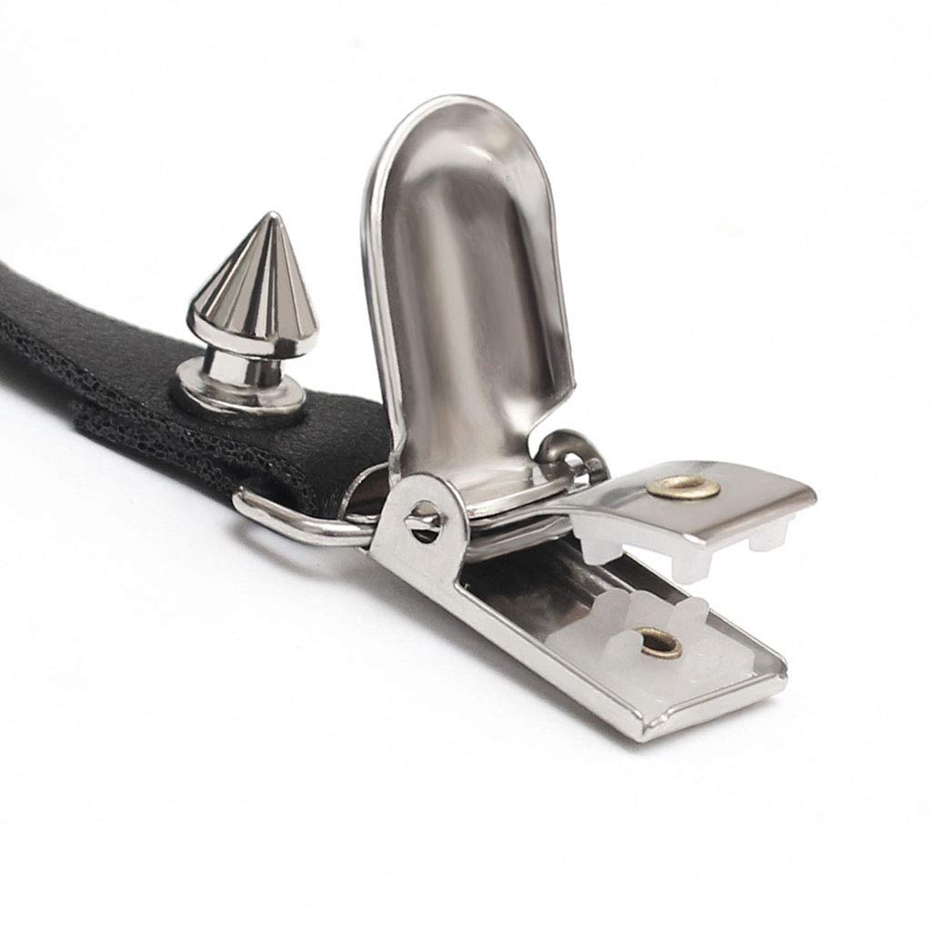 GARGALA Leather Thigh Garter Belt Goth Studded Leg Harness Suspenders for Women Plus Size 2 Pcs