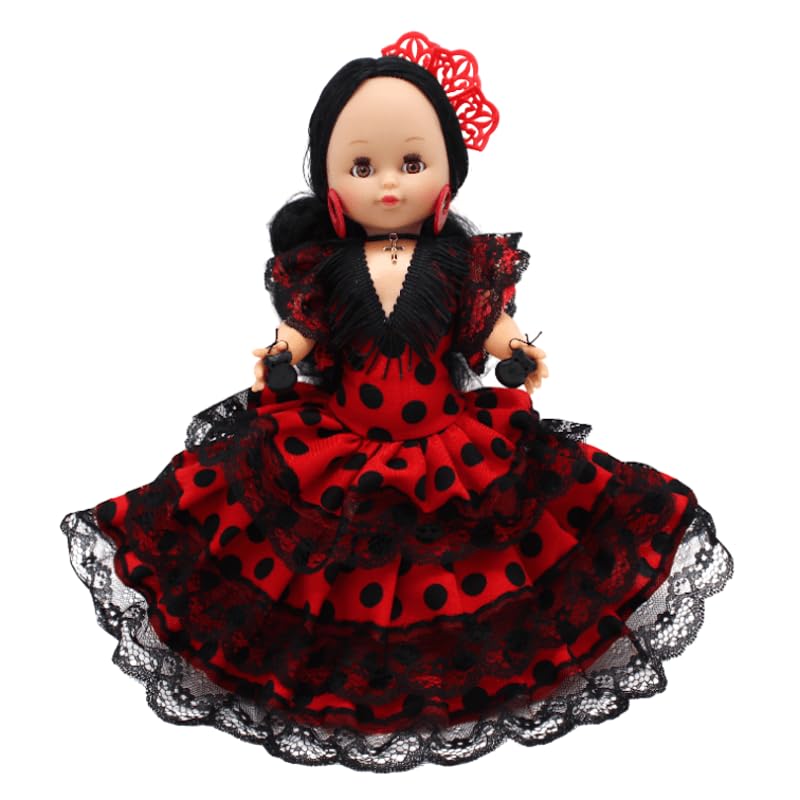 Folk Artesanía Muñeca Regional Andaluza Original colección 35 cm. Vestido típico Flamenca Andalucía, Fabricada en España