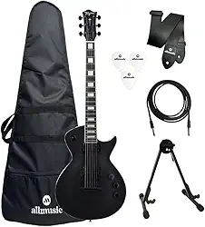 Kit Guitarra Tagima Almach LesPaul Black + Capa + Acessórios