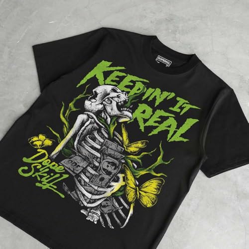 Image of DopeSkill Graphic Tee Streetwear Hip Hop Hypebeast Street Style Unisex T-Shirt Sneaker Colour Matching Shirts Horror Skeleton