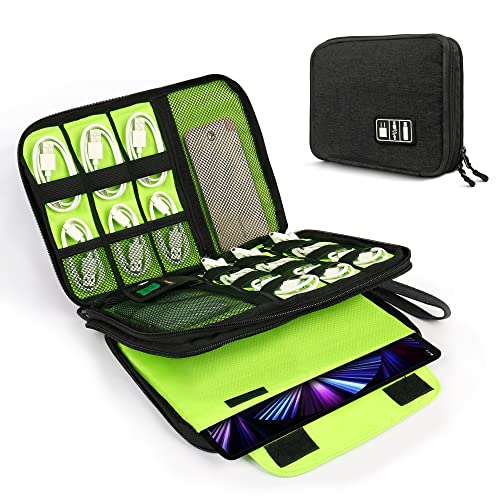 Luxtude Double Layer Electronic Organizer, Compact Travel Cord Organizer, Portable Travel Cable Organizer Bag, Tech Organizer for Cable Storage/iPad Pro(up to 11 Luxtude Double Layer Electronic Organizer, Compact Travel Cord Organizer, Portable Travel Cable Organizer Bag, Tech Organizer for Cable Storage/iPad Pro(up to 11