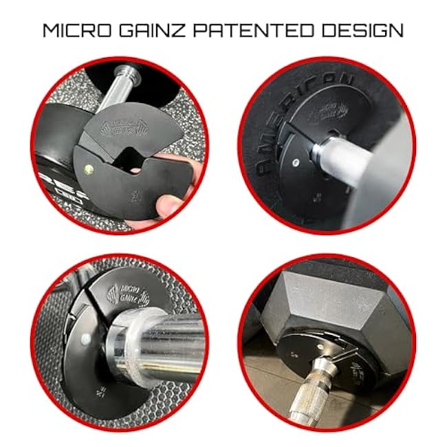 Micro Gainz Dumbbell Fractional 1.25lb Weight Plate, Ideal for Micro Loading, (Choose Color) 4 Piece Fractional Weight Plates, Designed for Dumbbell Training, Made In USA