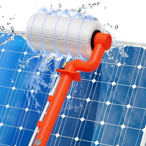 Electric Solar Panel Cleaning Kit, 20FT Telescopic Water Fed Pole Brush with 2 Speeds, 2H Runtime...