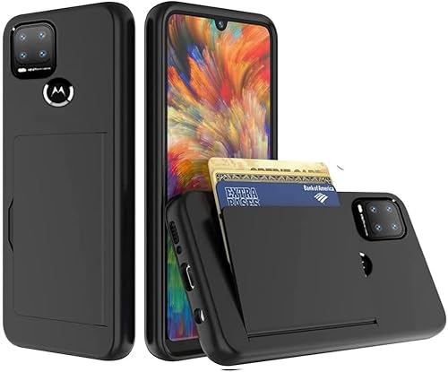 Miniatura 1 de Motorola Moto One 5G Ace Funda con tarjetero, funda protectora híbrida resistente - Negro