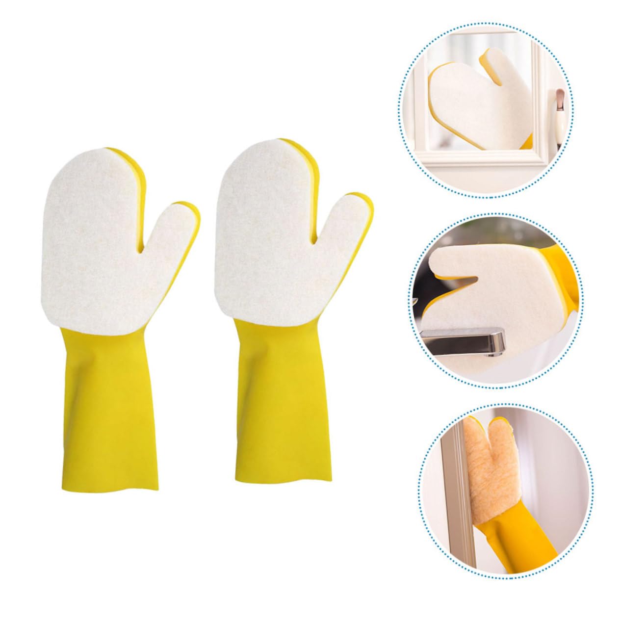 Didiseaon 6 Pz Guanti per La Pulizia in Lattice Scrubber Guanto da Piscina Vuoto Guanto Lavapiatti da Cucina Guanto da Cucina Guanto Riutilizzabile Glive Guanti a Braccio Pieno Bianca Spugna