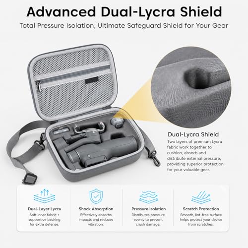Image of Sounce Carrying Case for DJI Osmo Mobile 8 /7P /7 /SE Gimbal Stabilizer - Hard EVA Travel Bag, Portable Storage Case, Nylon Exterior, Magnetic Phone Clamp Organizer, Accessories Pouch | Black
