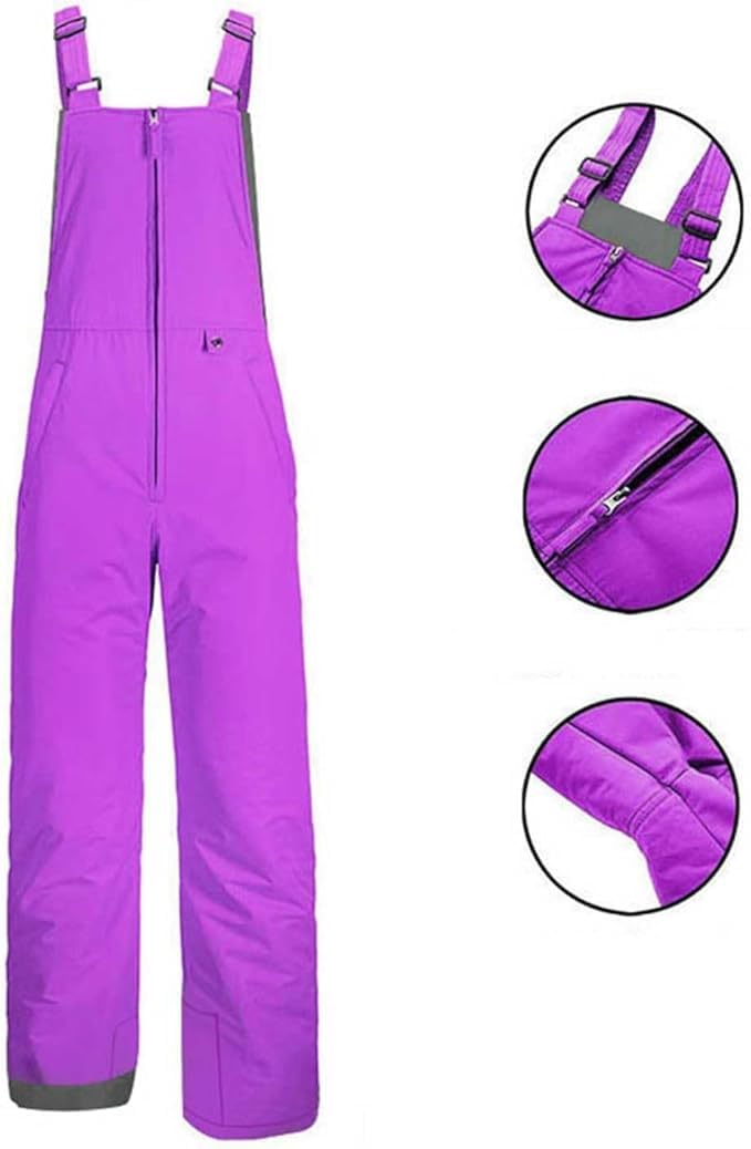 Skihose Damen Wasserdicht Schneehose Herren Wasserdicht Thermo Gefüttert Hosenträgerhose mit Verstellbarer Latzhose Outdoorhose Winddicht Snowboardhose Winter Mode Softshellhose Leicht Schneeanzug