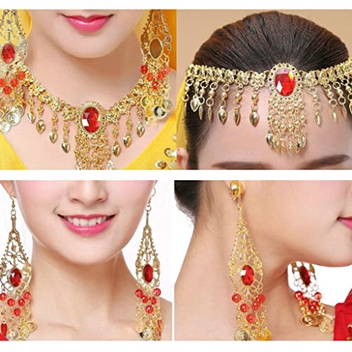 Parure de bijoux danse du ventre collier bracelet chaîne de tête pour accessoire costume