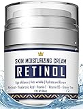 Retinol Cream - Anti Aging Face Cream with Hyaluronic Acid, Vitamin E & B5, Jojoba Oil, Green Tea and Gotu Kola Extract -  Fights Appearance of Wrinkles, Fine Lines - Night and Day Moisturizer