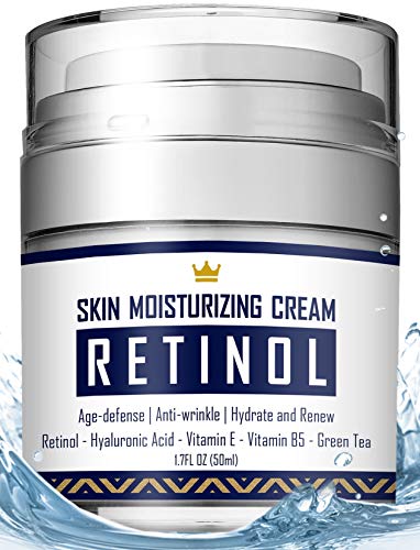 Retinol Cream - Anti Aging Face Cream with Hyaluronic Acid, Vitamin E & B5, Jojoba Oil, Green Tea and Gotu Kola Extract - Fights Appearance of Wrinkles, Fine Lines - Night and Day Moisturizer