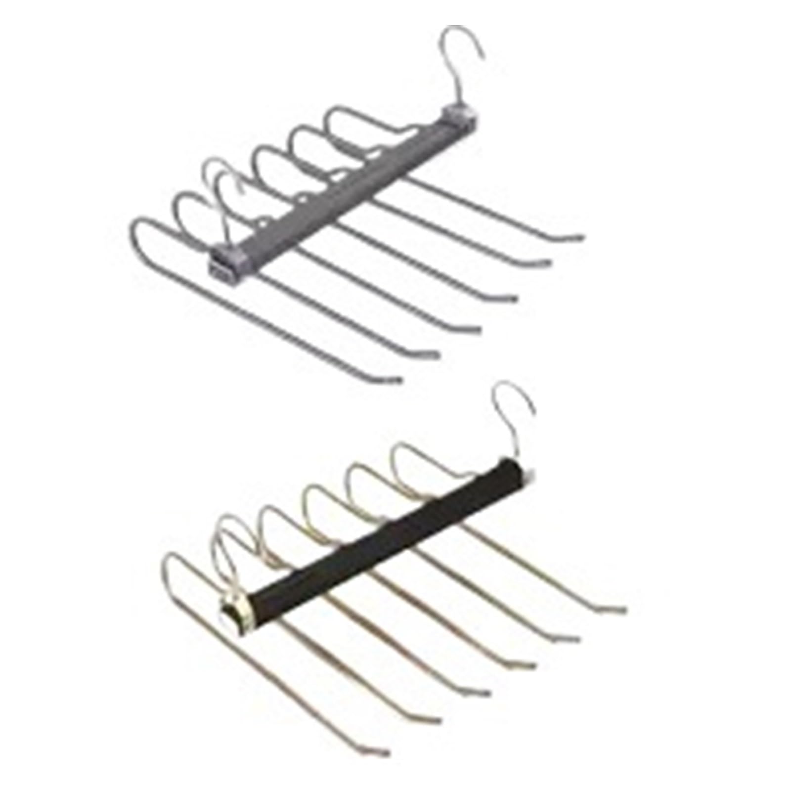 AXYLQJVZNC 6-in-1 Multi-Layer Aluminum Pants Hanger, 360° Rotatable Hook Storage Rack for Home Travel(Grey and Black)