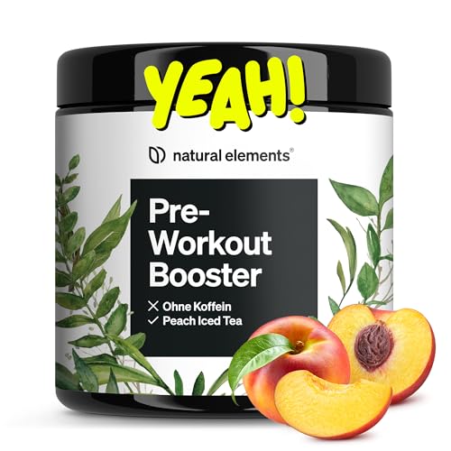 natural elements Pre-Workout Booster 420g – Zero Koffein – Peach Iced Tea Geschmack – mit Niacin, Ginseng & BCAA – vegan, koffeinfrei – in Deutschland produziert & laborgeprüft natural elements Pre-Workout Booster 420g – Zero Koffein – Peach Iced Tea Geschmack – mit Niacin, Ginseng & BCAA – vegan, koffeinfrei – in Deutschland produziert & laborgeprüft
