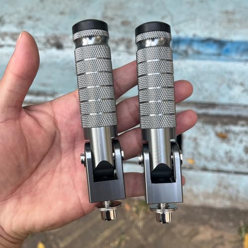 Image of Titanium Motorcycle Bicycle Folding Foot Pegs 90 Degree Foldable Electric Motorbike Ebike For Super73 S2 /ZX /RX /R /S Passenger Footrests Rearsets Rear Set Footpegs foot Rest Pedals M8 Install Bolts