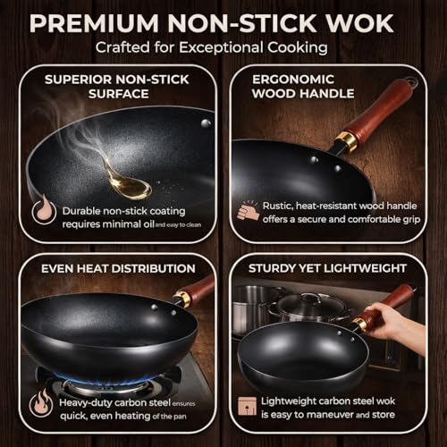 Wok de Hierro Fundido sin Recubrimiento, Acabado Martillado miniatura 4