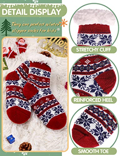 Image of MOGGEI Girls Slipper Fuzzy Socks Kids Boys Fluffy Fleece Lined Warm Plush Sherpa Winter Child Home Socks