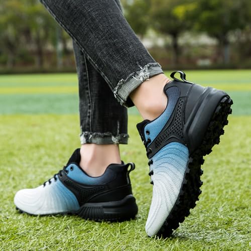 Image of Men's Trail Running Shoes Lightweight Breathable Walking Hiking Sneakers Outdoor Athletic Tennis Cross Training Shoes