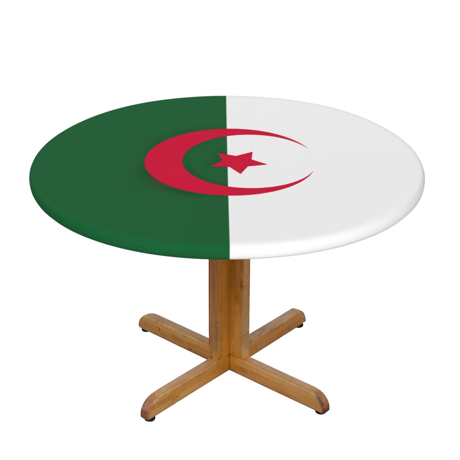 PPHGUT Flag of Algeria Print Round Tablecloth Family Table Cover Kitchen Wedding Party Everyday Outdoor