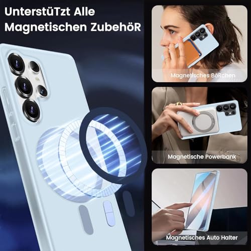Image of DIZORO Matte Case for Samsung Galaxy S24 Ultra Compatible with MagSafe, Camera Lens Full Protection, Shockproof Translucent Frosted TPU Soft Phone Cover, Anti-Fingerprint (Sierra)