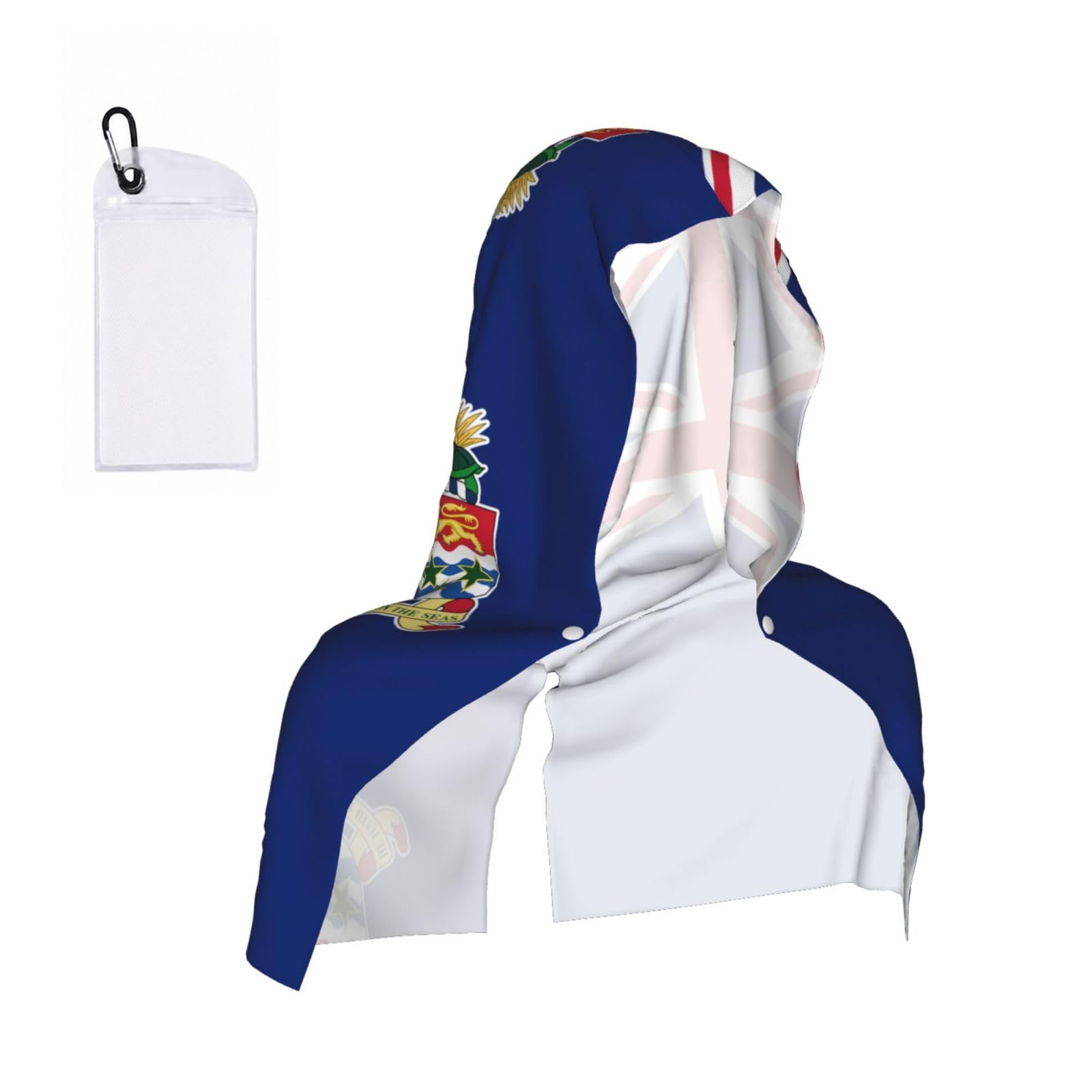 CNTDBU Flag of the Cayman Islands Cooling Towel Hooded-Instant Chill Neck Cover for Sports, UV Cooling Rag for Running Gym