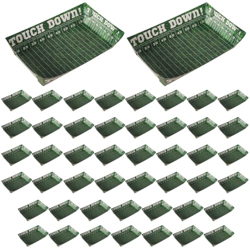 MiOYOOW Football Food Trays, 48pcs Cardboard Serving Plates