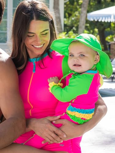 Image of RuffleButts Baby-Girls Sun Hat Floppy Wide Brim UPF 50+ - Baby Sun Hat with Sun Protection