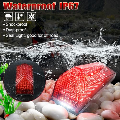 Image of LED Tail Light 500% Bright Rear Brake Light with White License Plate Lighting Compatible with Dirt Bike Enduro Cafe Custom Honda XR650L XR600R