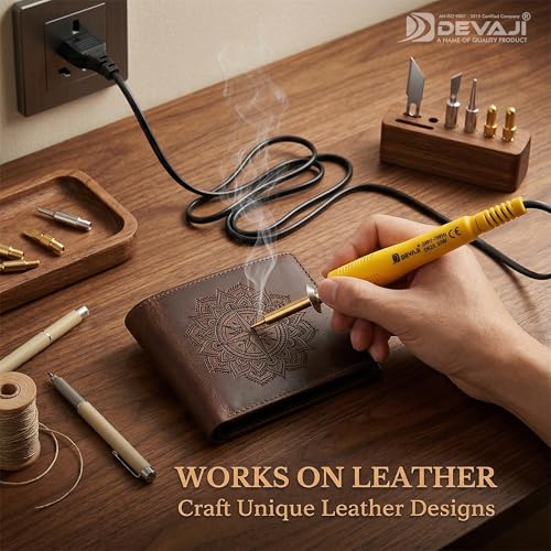Image of DEVAJI 625 14-in-1 Pyrography Kit 30W | Multi-Purpose Wood Burning & Pyrography Pen Tool | DIY Wood Carving, Leather Embossing, Crafting & Welding Kit | Electric Power | Soldering Iron