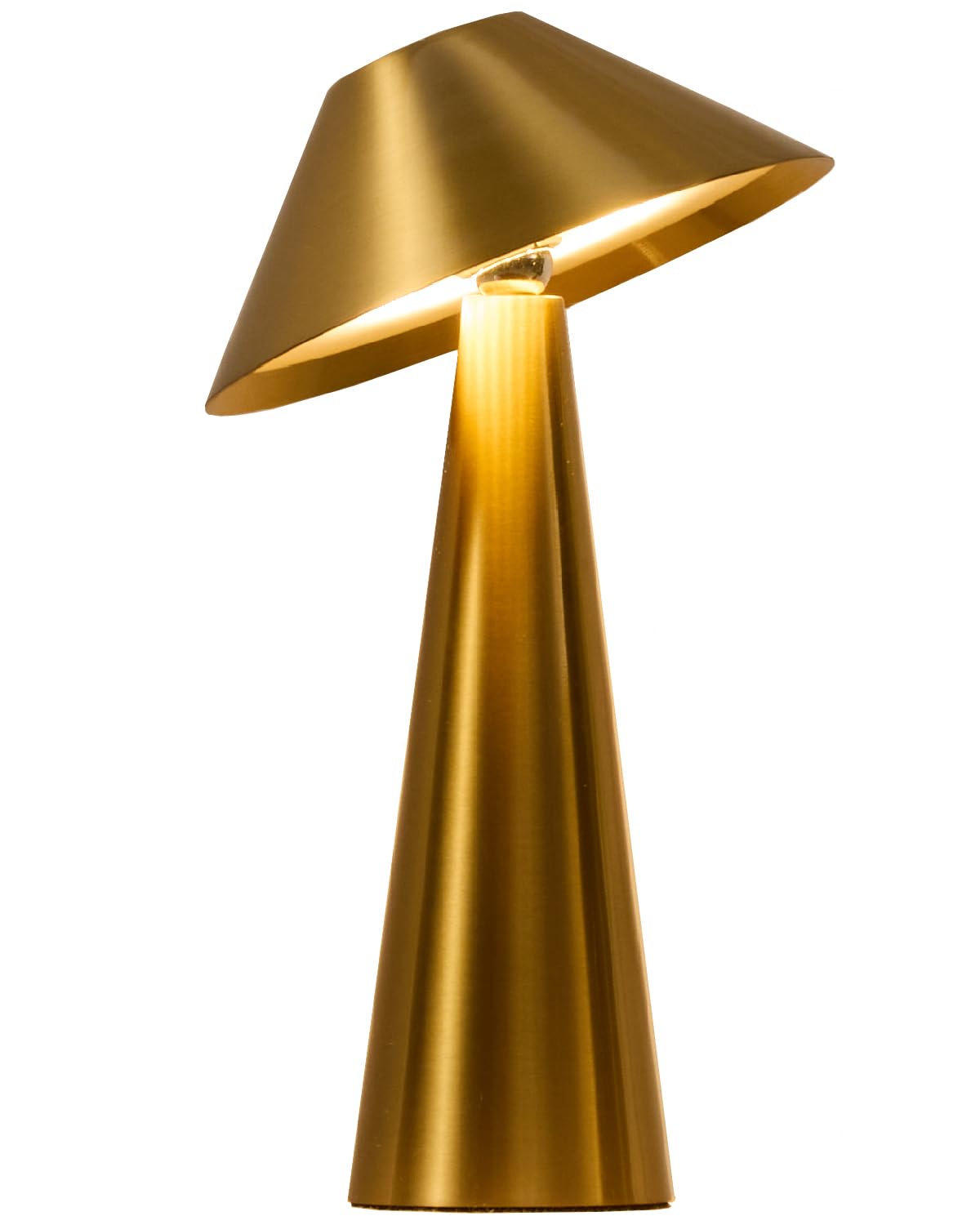 Bojim Rechargeable Cordless Table Lamp, Gold LED Battery Operated Wireless Table Lights, Touch for 3 Color Dimmable, IP54 Waterproof for Restaurant,