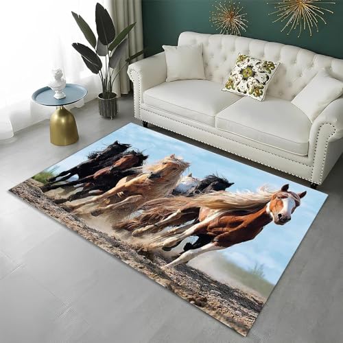 LUVMEI HD 3D Pferd Bild Teppich Outdoor Teppich Gästeschlafzimmer Teppich Anime Teppich M2L2N1107...
