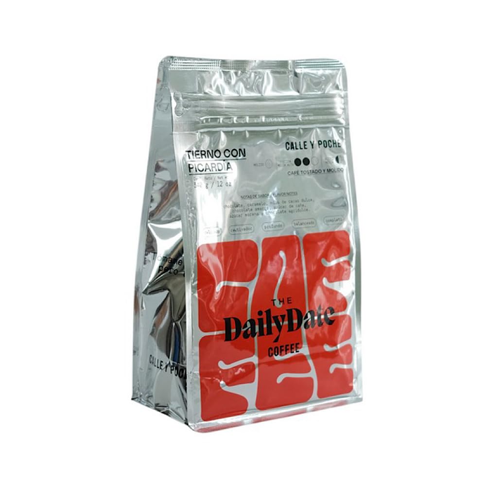The Daily Date Coffee – Special Edition “Blind Date” - Premium and Select Colombian Ground Coffee, Medium Roast, Smooth and Low Acidity. Chocolate and Caramel Flavor Notes. Net Weight 12 oz (340 g)