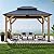 Outdoor Wooden Gazebo Pavilion with Steel Double Roof, Fir Wood Carport Canopy with Steel Frame, Permanent Metal Structure for Patio, Deck, Garden, Backyard Shelter, Spacious Event Space